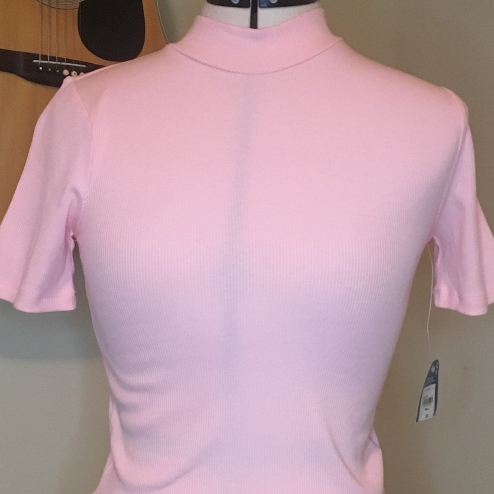 peach taffy mock neck